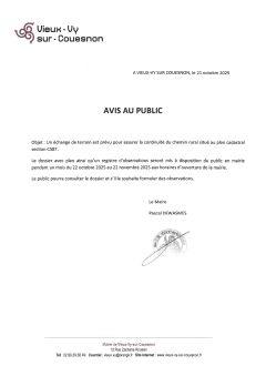 AVIS AU PUBLIC